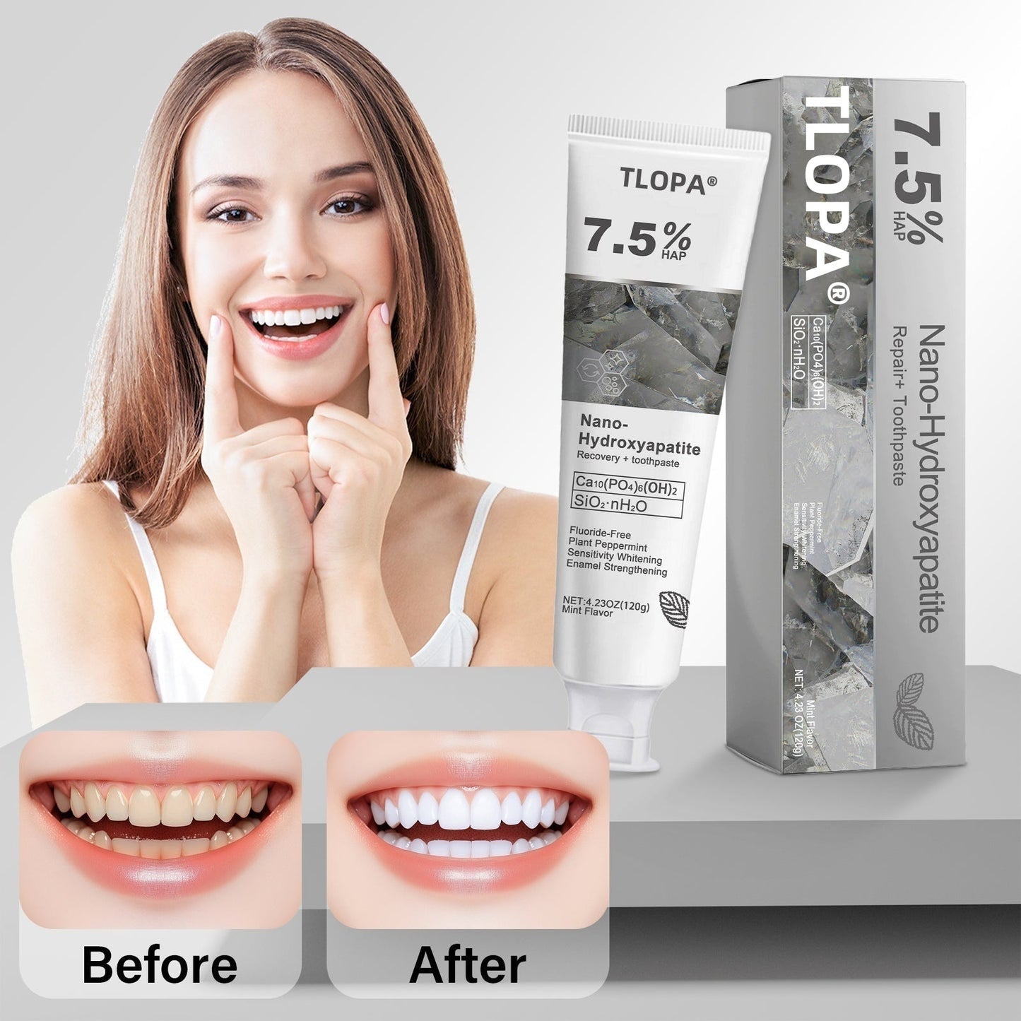 🔥 Final Day 75% OFF 🔥- Official Store💎 Fluoride-Free Hydroxyapatite Toothpaste